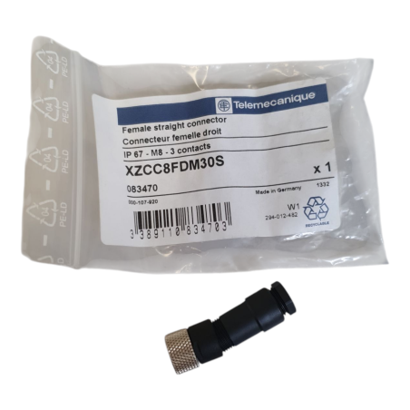 TELEMECANIQUE XZCC8FDM30S Connecteur femelle droit 083470