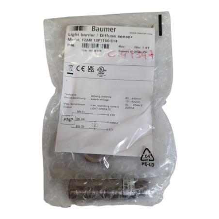 BAUMER FZAM 18P1150/S14 Diffuse sensor/ Capteur photoélectrique