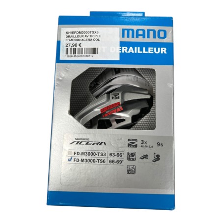 SHIMANO FD-M3000-TS6 66-69° DERRAILLEUR AVANT TRIPLE ACERA COL