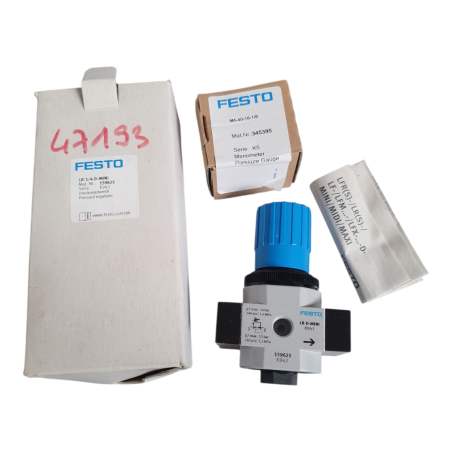 FESTO LR-1/4-D-MINI Régulateur de pression 159625 + MA-40-16-1/8 Manomètre
