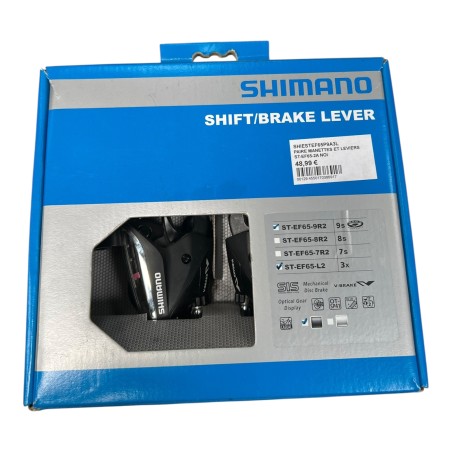 SHIMANO ST-EF65-9R2 9S / ST-EF65-L2 3x PAIRE MANETTES ET LEVIERS NOIR
