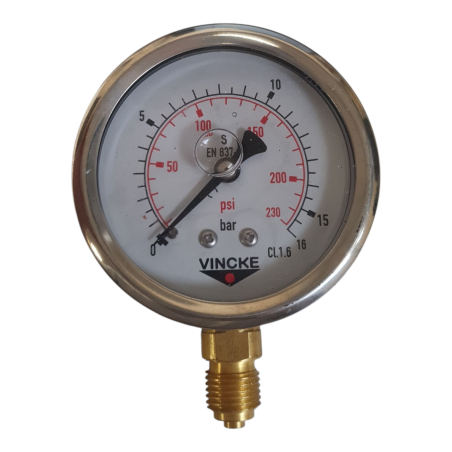 VINCKE EN 837-1 Manomètre 0-16 BAR 0-230 PSI