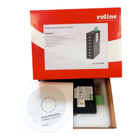ROLINE 21.13.1157R SWITCH industriel sur rail 16 Ports