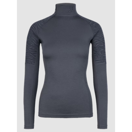 JOHAUG ELEVATE WOOL HALF ZIP TEE-SHIRT MANCHE LONGUE LAINE MERINO GRIS L