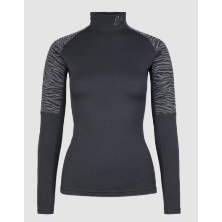 JOHAUG ELEVATE WOOL HALF ZIP TEE-SHIRT MANCHE LONGUE LAINE MERINO NOIR L