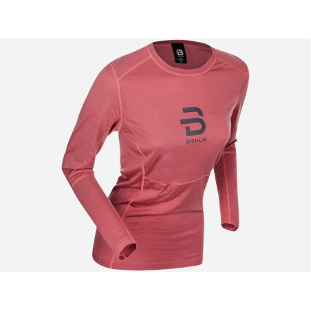 DAEHLIE ACTIVE WHOOL LONG SLEEVE DUSTY RED TEE SHIRT MANCHES LONGUES TAILLE XS