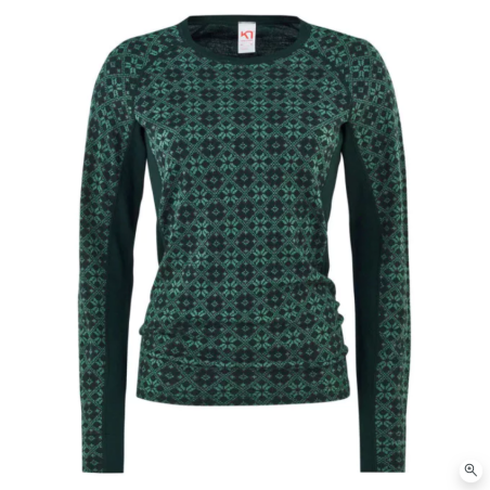 KARI TRAA ROSE LIGHT LS TEE SHIRT MANCHES LONGUES MERINO VERT TAILLE L
