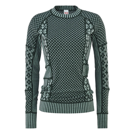 KARI TRAA SMEKKER LS TEE SHIRT MANCHES LONGUES MERINO VERT TAILLE XS