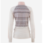 KARI TRAA TUVA HALF ZIP TEE SHIRT MANCHES LONGUES  BLANC/ROSE TAILLE XL