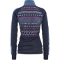 KARI TRAA TUVA HALF ZIP TEE SHIRT MANCHES LONGUES  BLEU TAILLE L