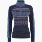 KARI TRAA TUVA HALF ZIP TEE SHIRT MANCHES LONGUES  BLEU TAILLE L