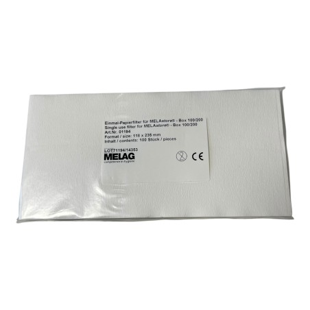 MELAG 01194 SINGLE USE FILTER FOR MELASTORE BOX 100/200 118x235mm 100 PIECES