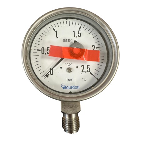 BOURDON EN 837-1 / 0-2,5 BAR MANOMETRE