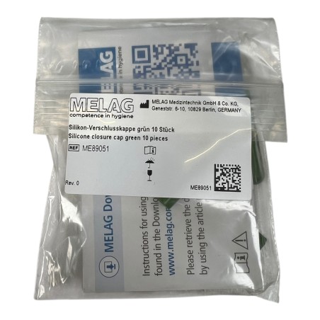 MELAG ME89051 SILICONE CLOSURE CAP GREEN 10 PIECES