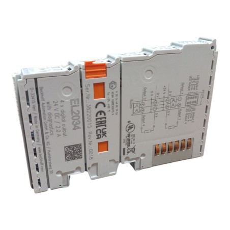 BECKHOFF EL2034 EtherCAT Terminal 4-channel digital output 24 V DC 2 A with diagnostics