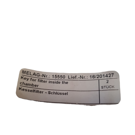 MELAG ME15550 KEY FOR FILTER INSIDE THE CHAMBER