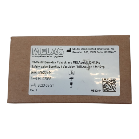 MELAG ME20944 SAFETY VALVE EUROKLAV / VACUKLAV/ MELAQUICK 12+/12+P
