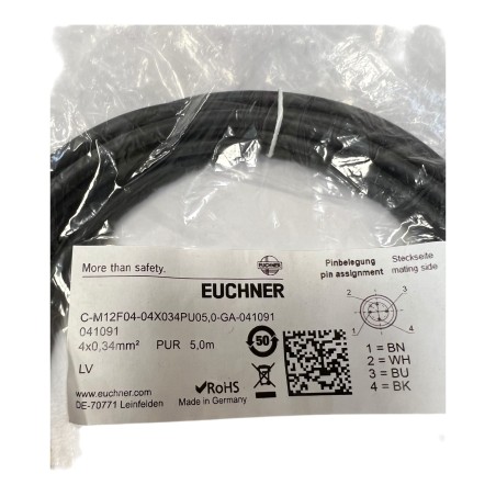 EUCHNER C-M12F04-04X034PU05,0-GA-041091 Câble de raccordement