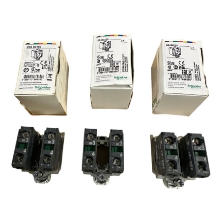 LOT DE 3 SCHNEIDER ELECTRIC ZB4 BZ103 / 088939 BLOC CONTACT