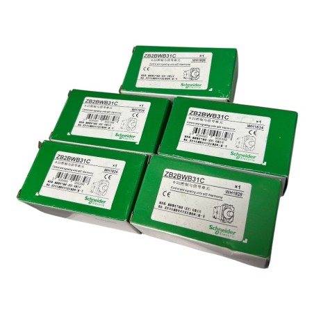 LOT DE 5 SCHNEIDER ELECTRIC ZB2BWB31C Bouton poussoir lumineux