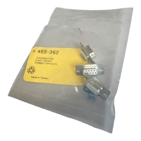 LOT DE 3 RS PRO 465-362 Connecteur D-SUB 9 voies Droit Femelle