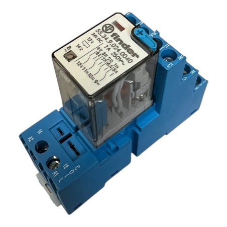 FINDER 55.34.9.024.0040 Relais 24VDC 7A 250VAC + 94.04 Embase