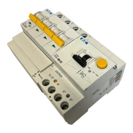 EATON PLS6-C25/4-MW Disjoncteur 4P 25A+PBSM-404/03-F Bloc différentiel 300mA 40A