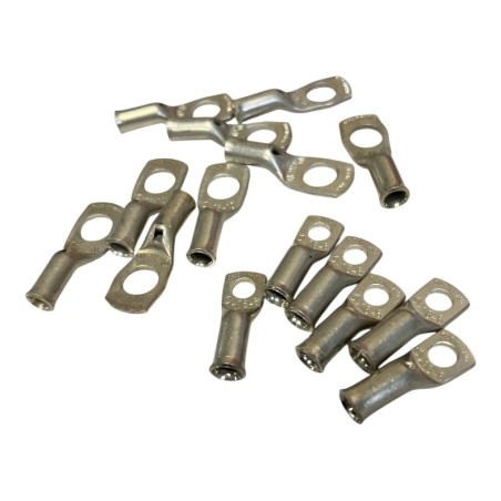 Lot de 15 Cosses à sertir à oeillet 16mm² M10 et M6