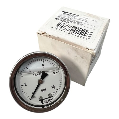 T-METER 1622006 Manomètre à glycérine D.50 Raccord arrière 1/4" 10bar