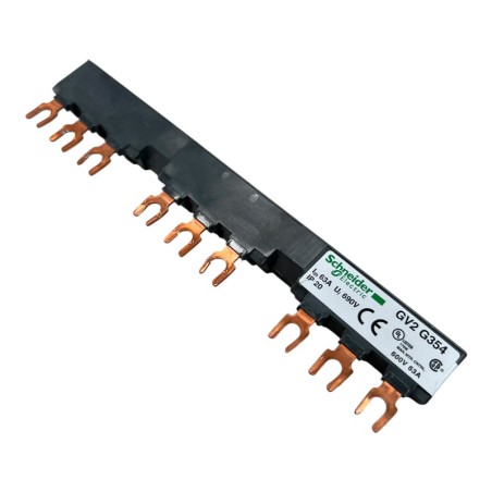 SCHNEIDER ELECTRIC GV2G354 Jeu de barre tripolaire 63A 3 dérivations pas 54 mm