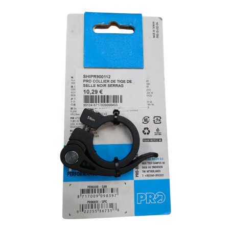 PRO SHIPR900112 COLLIER DE TIGE DE SELLE NOIR DIAMETRE 28,6mm