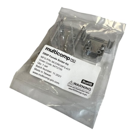 MULTICOMP MCD8E09FS-KIT Connecteur Femelle Sub-D DB9 avec contacts à souder