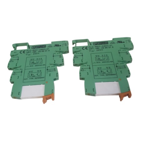 Lot de 2 PHOENIX CONTACT PLC-BSC- 24DC/21-21 Socle pour relais 29 67 01 6