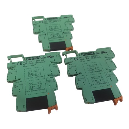 Lot de 3 PHOENIX CONTACT PLC-BSC- 24DC/21-21 Socle pour relais 29 67 01 6