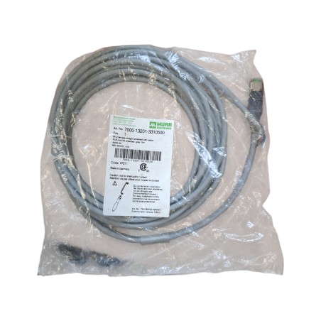 MURR ELEKTRONIK 7000-13201-3310500 M12 Female straight shielded with cable 5m 60V 4A