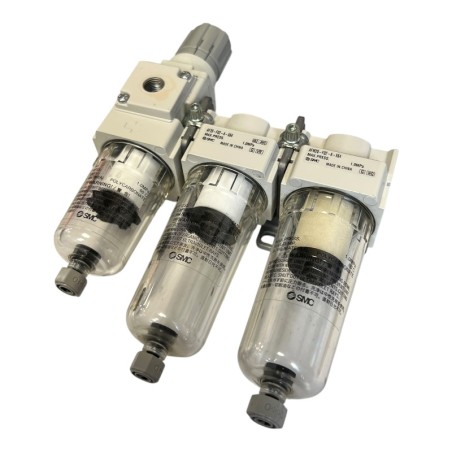 KIT SMC AW20-F02-B Régulateur de filtre + 2x AF20-F02-A-X64 Filtres pneumatiques