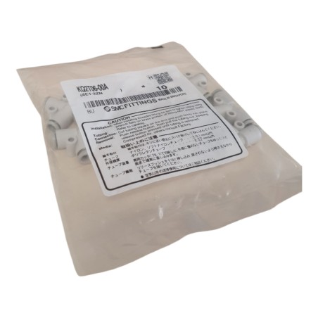LOT De 10 Raccord pneumatique SMC KQ2T06-00A Enfichable Adaptateur tube à tube en T