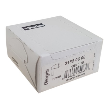 LOT De 10 Raccord pneumatique PARKER LEGRIS 3182 06 00 Enfichable