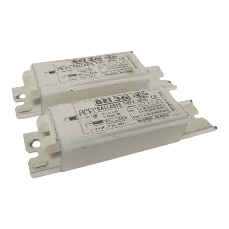 Lot de 2 ACEC BEI 36 EN 60921 EN 60920 Support BALLASTS 203V 50HZ
