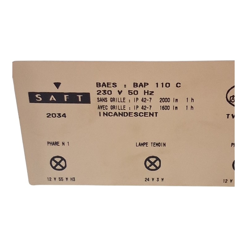 SAFT BAP 110 C Iluminación De Emergencia 230V 50Hz - Picture 9 of 12