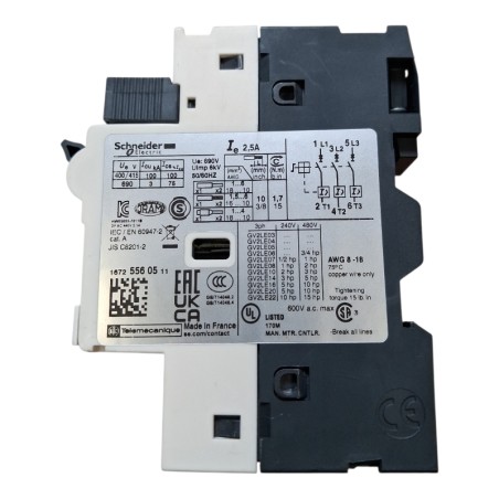SCHNEIDER ELECTRIC GV2-LE07 2.5A TeSys GV2LE Disjoncteur moteur