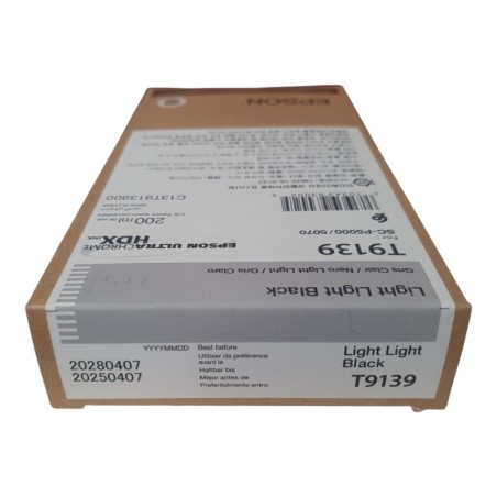 EPSON T9139 Light Light Black Cartouche d'encre d'origine BB 2028.04.07