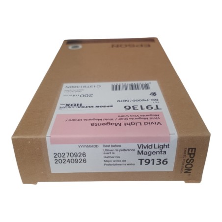 EPSON T9136 Vivid Light Magenta Cartouche d'encre d'origine BB 2027.09.26