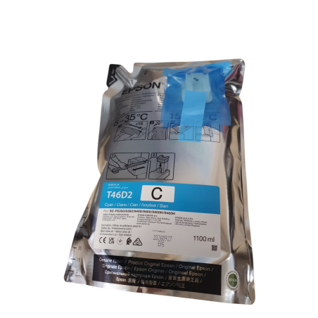 EPSON T46D2 Cyan Cartouche d'encre d'origine BB 2026.09.27 + Puce