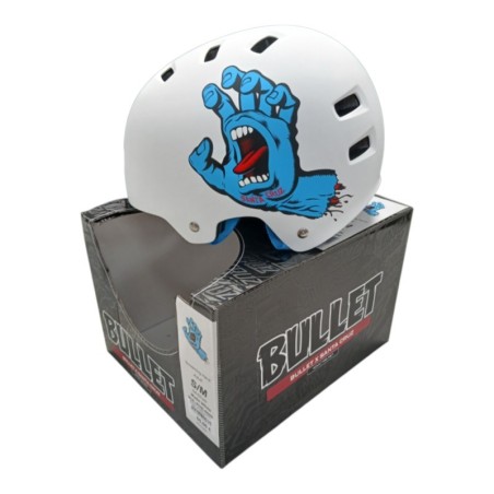 BULLET SANTA CASQUE ADULTE POUR SKATEBOARD BLANC TAILLE S/M 54-57cm
