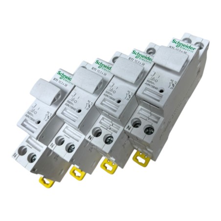 LOT DE 4 SCHNEIDER ELECTRIC A9N15646 Acti9 STI Sectionneur fusible 1P+N 25A