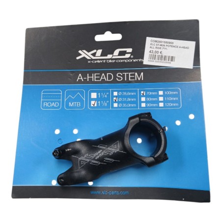 XLC ST-M56 POTENCE A-HEAD ALL RIDE 7°/1 1-1/8" DIAMETRE 31,8mm 70mm POUR VELO