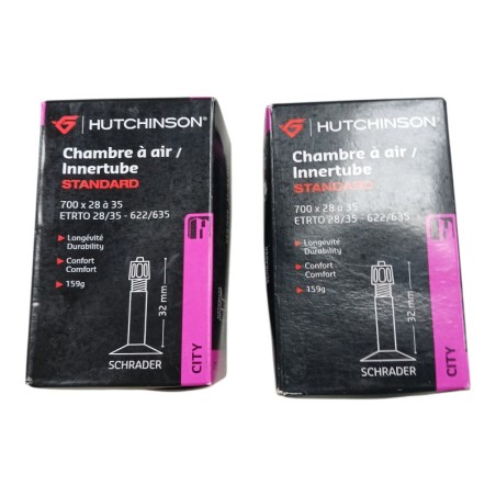 HUTCHINSON CITY LOT DE 2X CHAMBRES A AIR INNERTUBE STANDARD 700 x 28 à 35 ETRTO 28/35-622/635