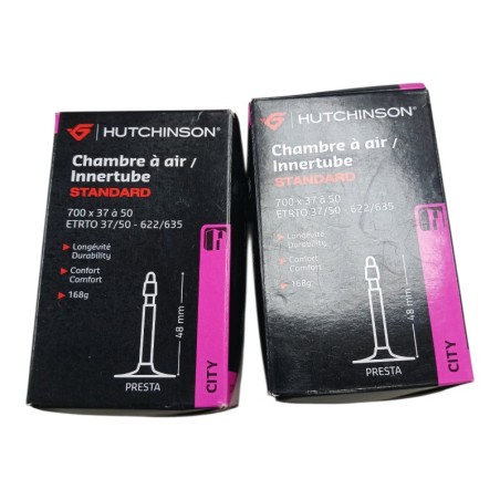 HUTCHINSON CITY LOT DE 2X CHAMBRES A AIR INNERTUBE STANDARD 700 x 37 à 50 ETRTO 37/50-622/635