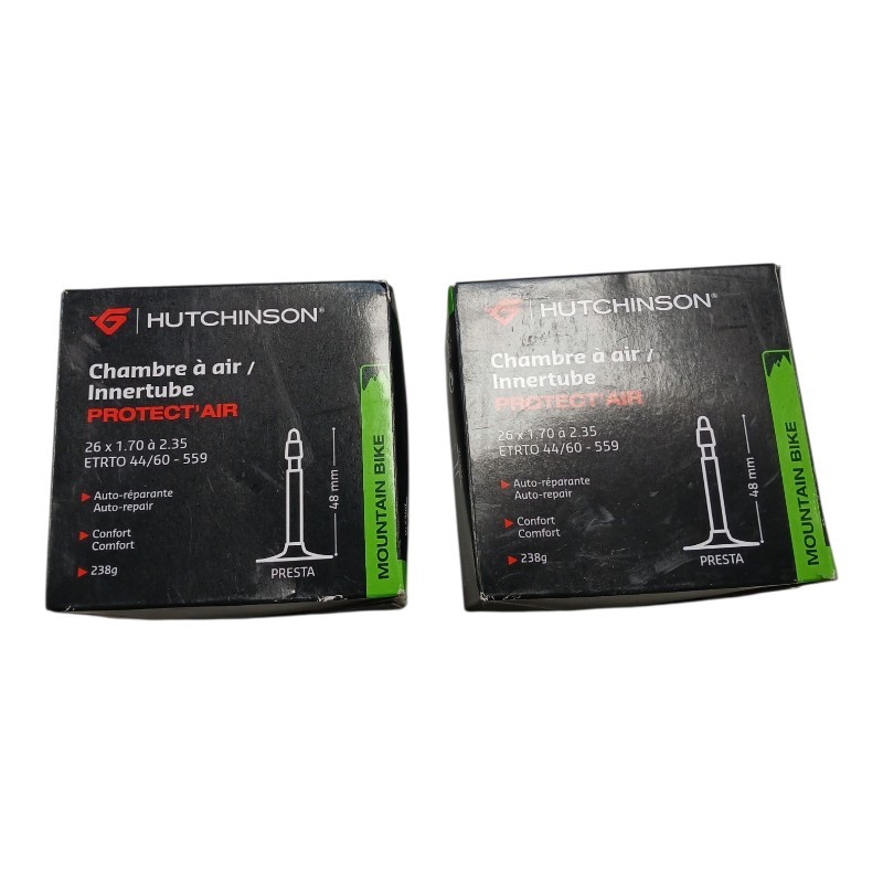 HUTCHINSON MOUNTAIN BIKE LOT DE 2X CHAMBRES A AIR INNERTUBE PROTECT'AIR 26x1.70 à 2.35 ETRTO 44/60-559